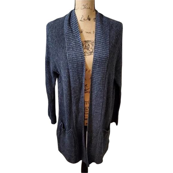 American eagle‎ grey open weave pockets Cardigan size medium - Picture 1 of 7